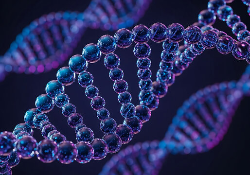 Iridescent dna helix sculpture