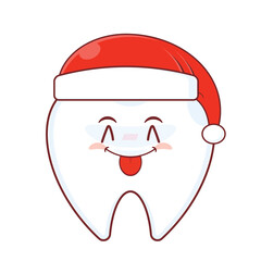 tooth wear Christmas hat playful face cartoon cute