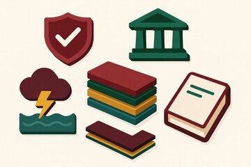 Abstract representation of financial security, risk management, and investment strategies illustrated through unique geometric shapes, conveying modernization and structured organization