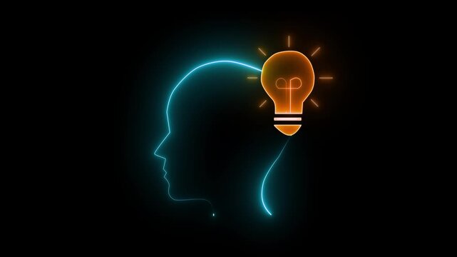 Thought Leadership icon, Public Relations concept for construction, Investment, business development and Engineering. Human icon with glowing light bulb sign isolated on transparent background