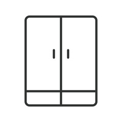 Cabinet icon in line design. cabinet, wardrobe, storage cabinet, room furniture on white background vector. cabinet editable stroke icon