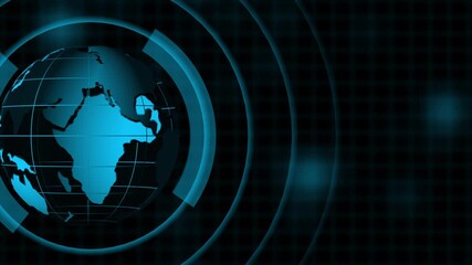 Global earth rotating Digital World News Studio Background for news report and breaking news. Business corporate breaking news digital technology clean presentation broadcast concept - Powered by Adobe