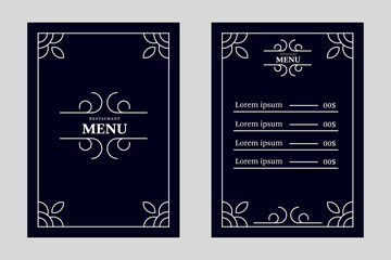 Elegant Restaurant Menu Design 00 Classic Price List Template