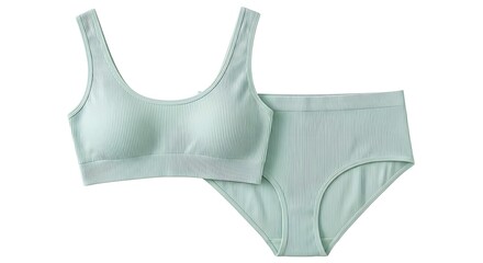Mint green underwear set isolated on white background
