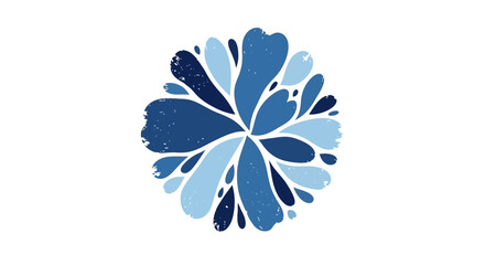 Whimsical blue water drop pattern evoking coolness and fluid movement in an abstract form