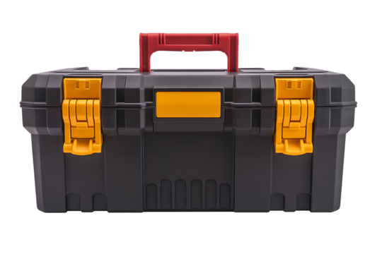 A Tool Box With Double Handles and a Durable Grip isolated on white background ,PNG. AI Generated
