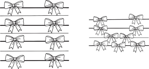 Elegant Bows and Ribbons Pattern Festive Gift Wrap Design Template