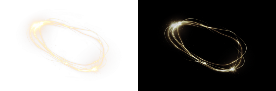 PNG Gold Swirl Overlay with Transparent Background - Powered by Adobe