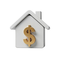 House with a dollar sign on it. isolated illustration on  transparent background PNG