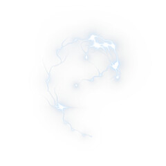PNG Lightning Overlay with Blue Electric Sparks on transparent background