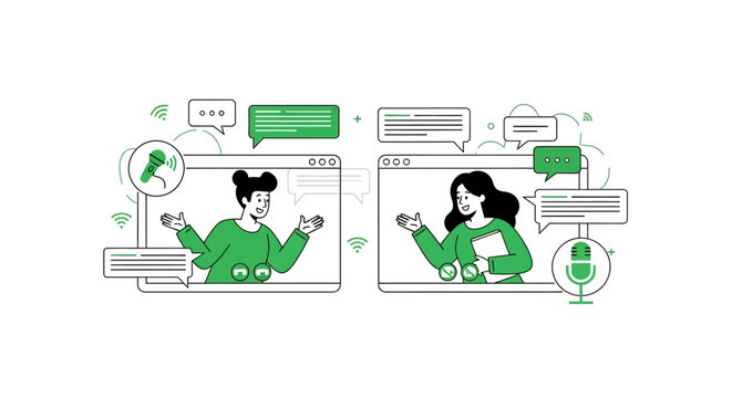 Virtual meeting with collaborative communication and digital interaction platform setup