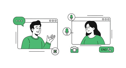 Engaging in virtual communication with colleagues using digital connection tools for interaction