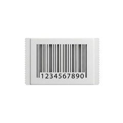 White barcode with numbers 1 through 9999. isolated illustration on  transparent background PNG