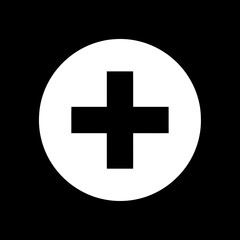 Fototapeta premium White plus sign in a white circle on a, a simple and minimalist symbol for addition and positivity