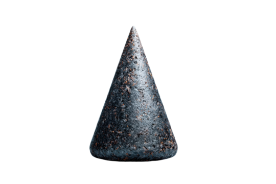 Dark concrete cone isolated on transparent background