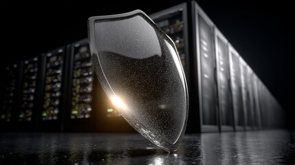 Transparent Shield Guarding High-Tech Server Room