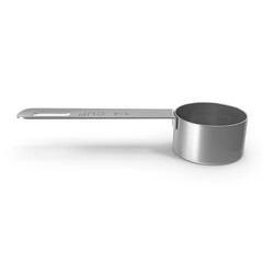 stainless steel measuring cup , isolated on transparent background. Clipping Path