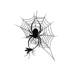  Spider spinning a web and hunting mosquoto 