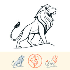 Vector Lion Illustration for Logo and Apparel — Lion Stencil Design — Vector Graphic