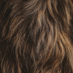 Fototapeta premium Close-up texture of thick wavy brown animal fur with subtle highlights and shadows.