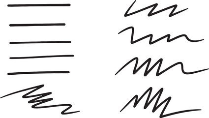 Abstract Lines and Scribbles on White Background Drawing and Illustration