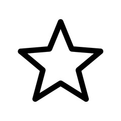 Obraz premium A simple star shape with thick black outlines isolated on is a great design element for any project