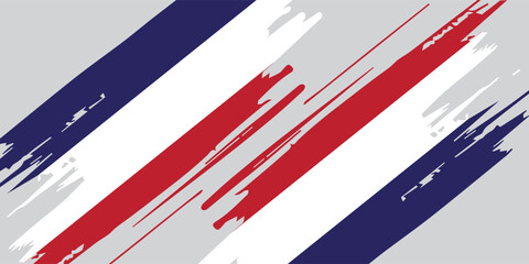 Abstract design with red and blue brush strokes.