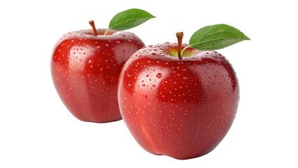 Fresh, juicy red apples glistening with moisture, perfect for promoting healthy eating or vibrant product displays with natural goodness