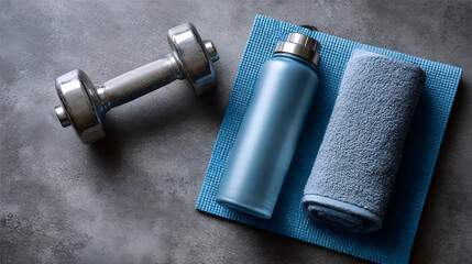 Fitness Equipment Flat Lay, Workout Essentials, Gym Gear for Exercise