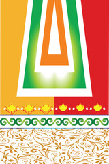 Colorful Vector Background with Geometric Shapes Floral Ornaments and Traditional Motifs for Print Textile Decoration Gift Wrap and Creative Projects Design