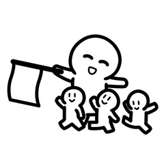 見守り活動　社会貢献　人物　イラスト