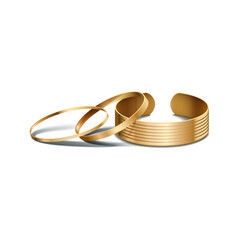 two gold wedding rings