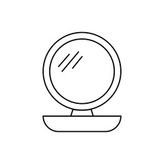Vanity Mirror Icon – Beauty Desk Mirror Outline Vector