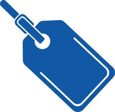 2D flat vector icon of a luggage tag in minimal single-color flat vector style on white background