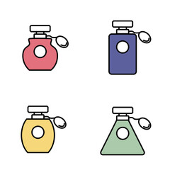 Minimalist Perfume Bottle Icon – Beauty & Fragrance Outline Illustration