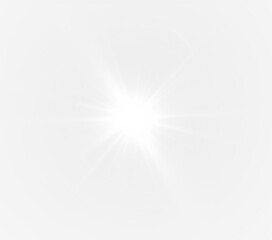 White Light PNG Overlay with Sparkling Star Effect on transparent background