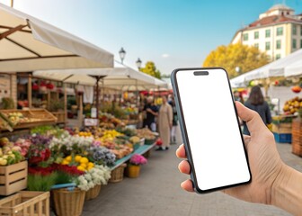 Blank Canvas Mockup at Vibrant Farmers Market