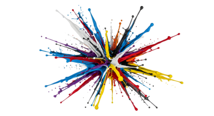 Splash Brush Effect: Dynamic Ink and Paint Stroke on Transparent Background