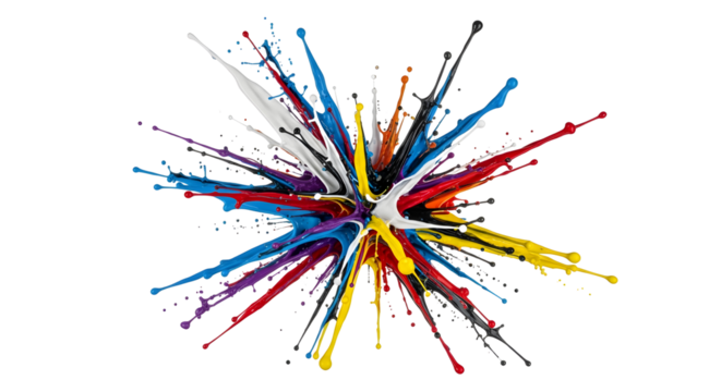 Splash Brush Effect: Dynamic Ink and Paint Stroke on Transparent Background