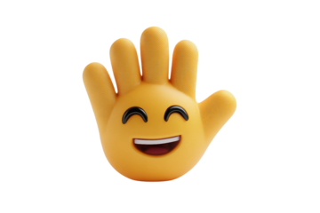 Digital Air High Five Emoji Graphic isolated on transparent background