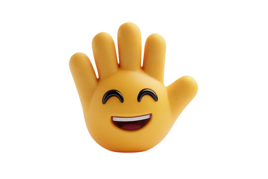 Digital Air High Five Emoji Graphic isolated on transparent background