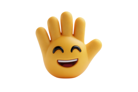 Digital Air High Five Emoji Graphic isolated on transparent background
