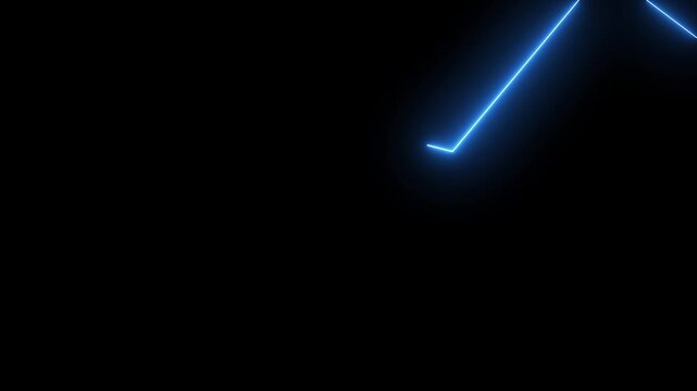 Bright Blue Zigzag Line on Black Background Abstract Background image photo