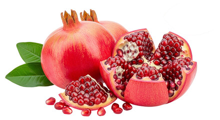 Fresh pomegranate fruit healthy eating antioxidant rich vitamins and nutrition food photography closeup shot