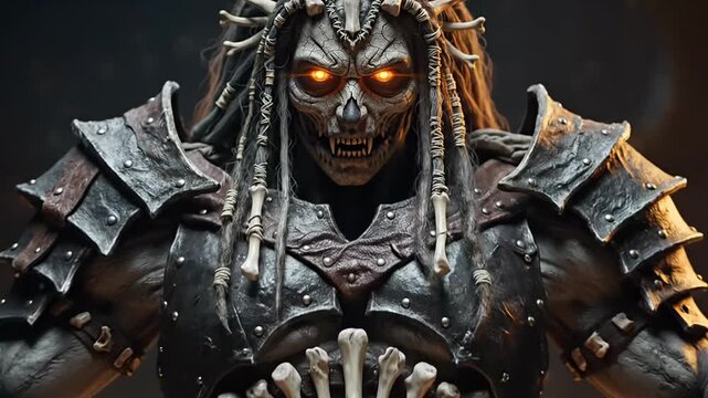 Goddess chamunda fierce durga form with fiery eyes skull adornments shakti iconography for navratri durga puja diwali