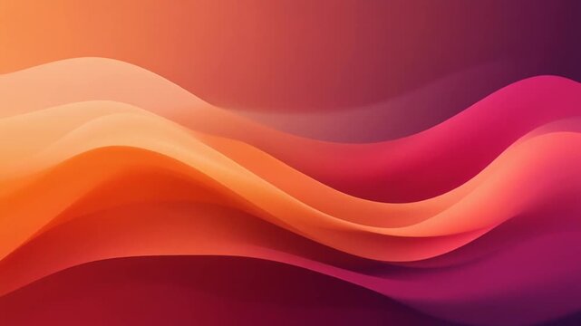 Dynamic slow moving warm gradient background loop, vibrant orange peach and deep magenta colors blending smoothly like sunset.