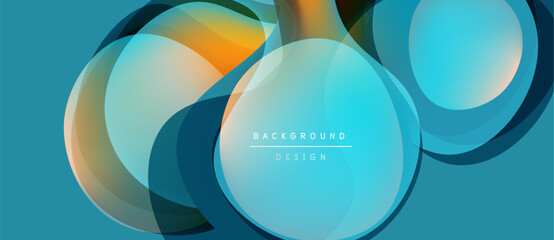 Abstract design features overlapping circles, vibrant colors, smooth gradients. Modern aesthetic, suitable background element.