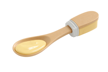 Soft-Tip Baby Food Pouch Spoon for Toddlers isolated on transparent background