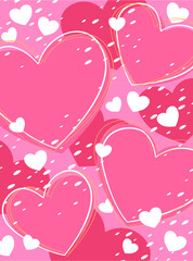 Many lines of hearts Stacked together in a distributed manner Use it as a background for a love story.