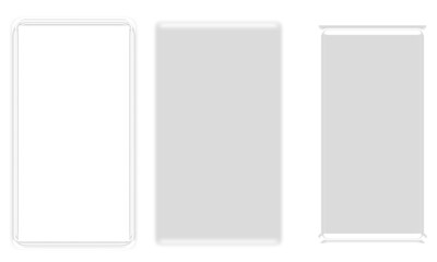 Glass morphism mobile Elements Set on White Background